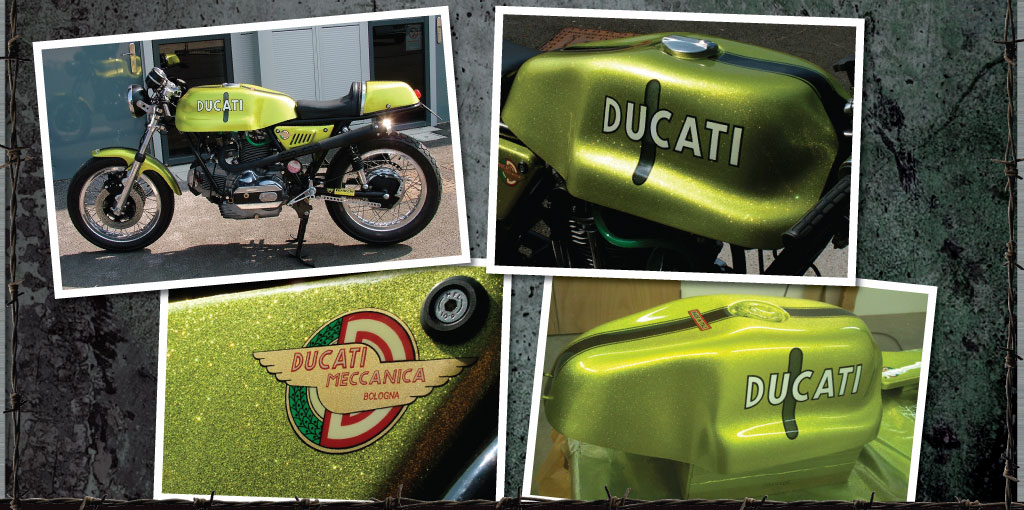 Ducati gold glitterball bike