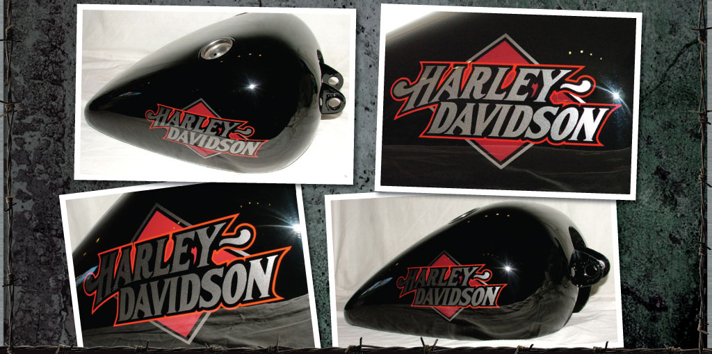 Harley Davidson tank with hybrid logo - red diamond
